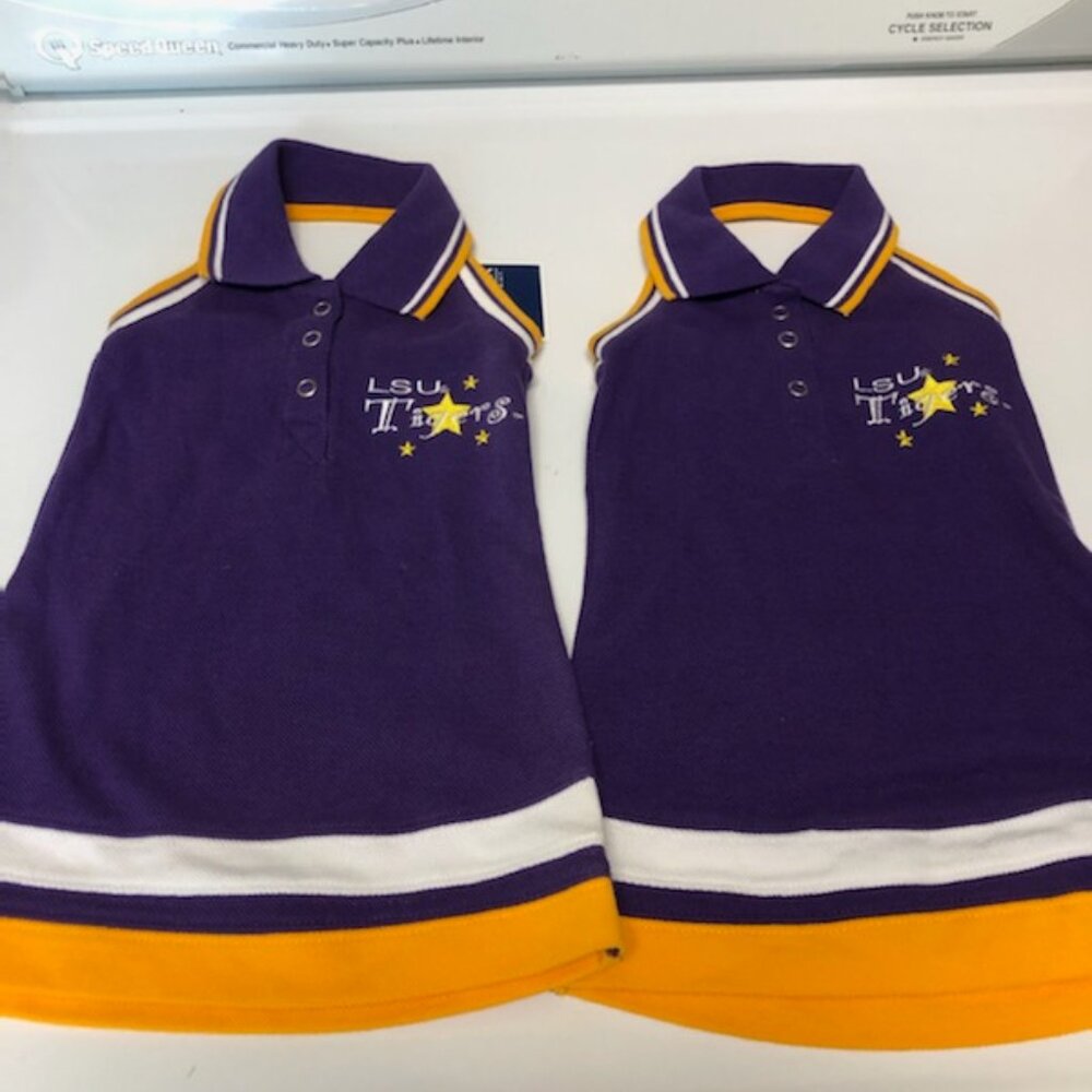 Lot of 2 NWT LSU Tigers 18 Month Baby Girl Dresses Purple and Gold